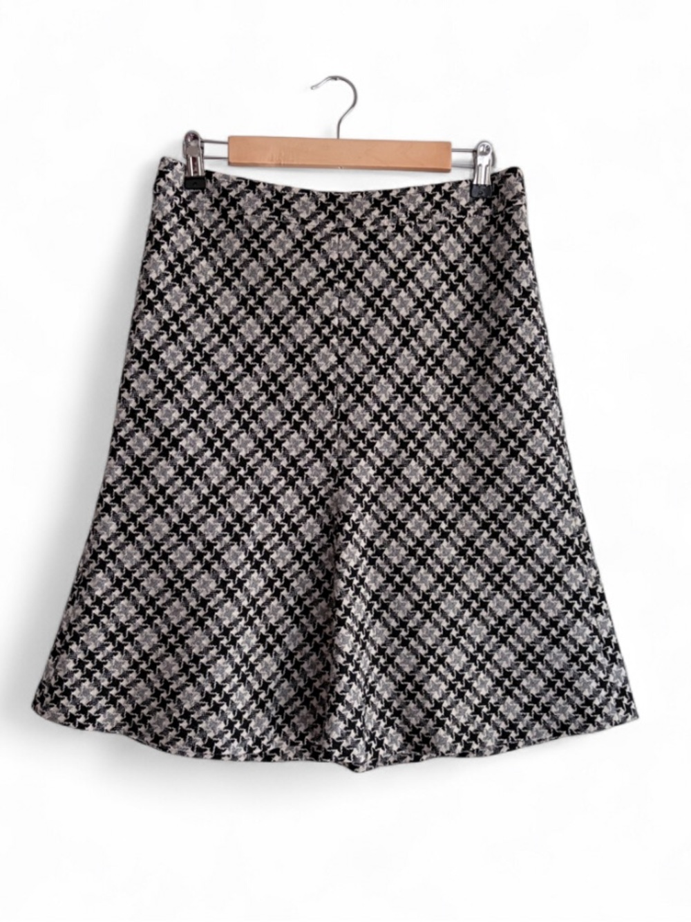Loft Wool Blend Diagonal Plaid A Line Midi Skirt Size 8